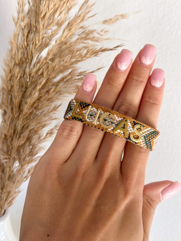 Brazalete HILO Marrón & Verde para personalizar - Imagen 3