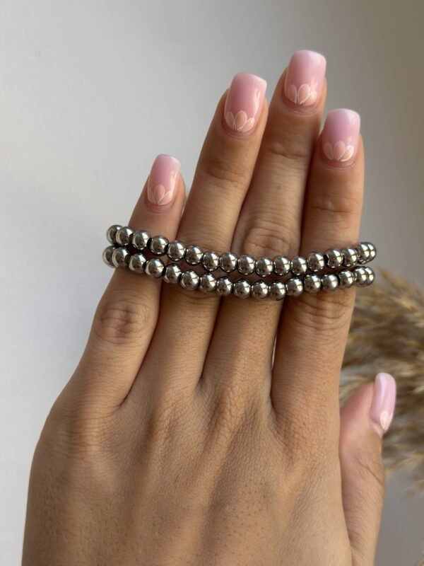 Pulsera de Cuentitas Plateadas Classic - Imagen 4