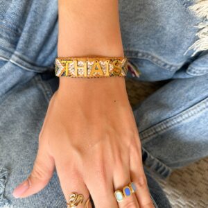Brazalete HILO Marrón & Verde para personalizar
