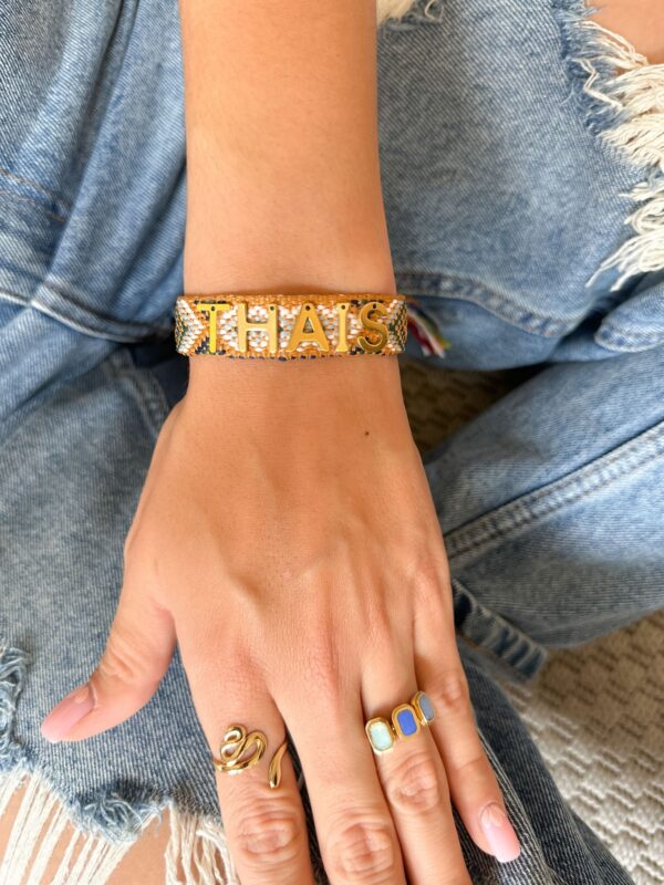 Brazalete HILO Marrón & Verde para personalizar - Imagen 2