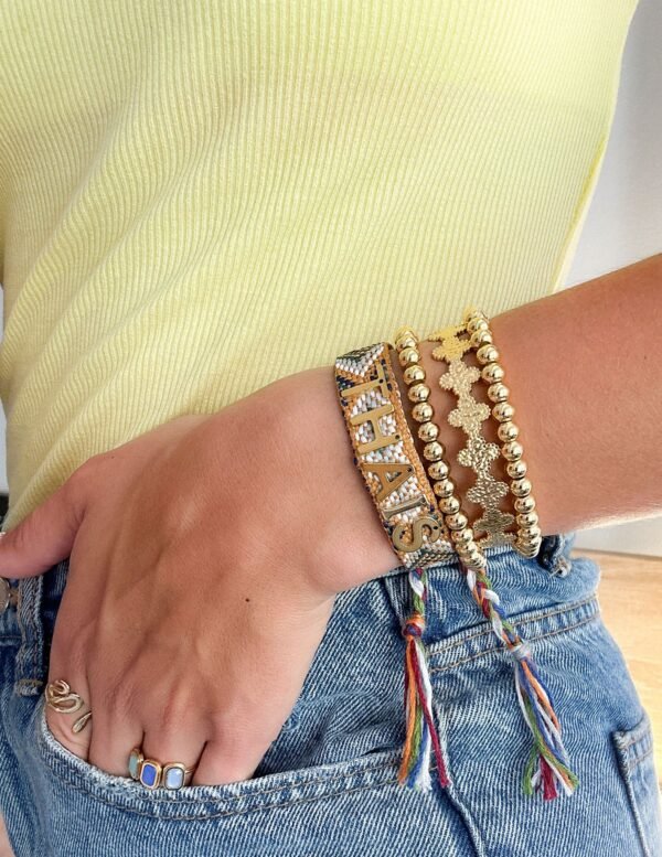Brazalete HILO Marrón & Verde para personalizar - Imagen 4