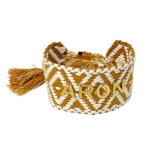 Brazalete HILO Grueso Marrón y Blanco para personalizar
