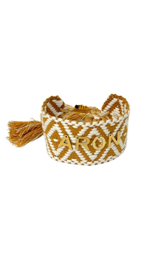 Brazalete HILO Grueso Marrón y Blanco para personalizar