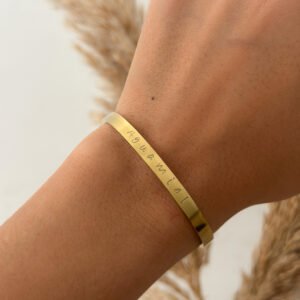 Pulsera Dorada - Grabada a mano 5mm