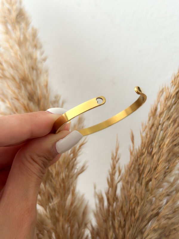 Pulsera Dorada - Grabada a mano 5mm - Imagen 3