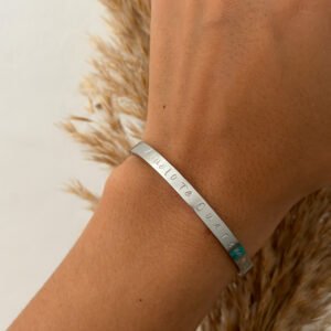 Pulsera Plateada - Grabada a mano 5mm