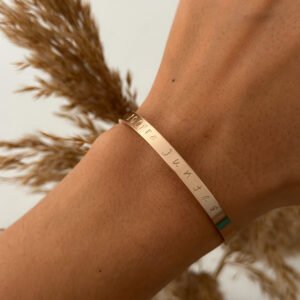 Pulsera Oro Rosa - Grabada a mano 5mm