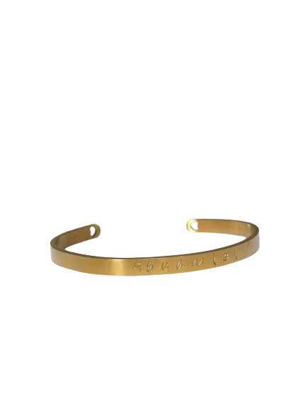 Pulsera Dorada - Grabada a mano 5mm