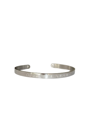 Pulsera Plateada - Grabada a mano 5mm