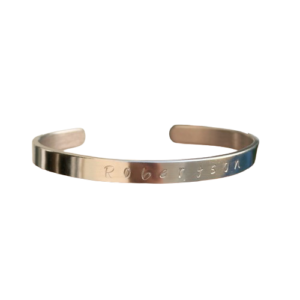 Pulsera Plateada - Grabada a mano 6mm Ideal para chico