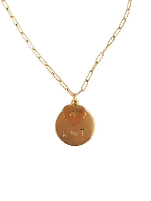 Collar Dorado con Doble Plaquita - Grabado a mano