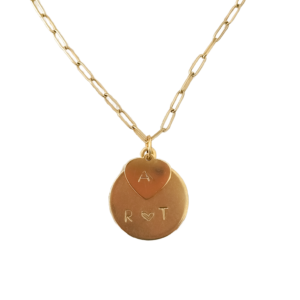 Collar Dorado con Doble Plaquita - Grabado a mano