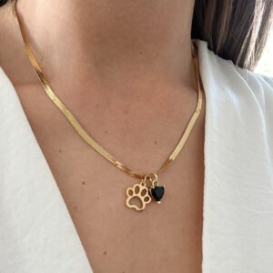 Collar de Huella con Corazón