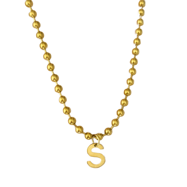Collar Cuentitas con Inicial