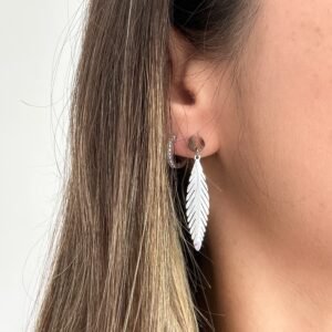 Pendientes hojas plateadas