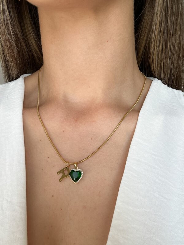 Collar Esmeralda con inicial - Imagen 5