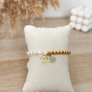 Pulsera Ancla Dorada personalizada con inicial