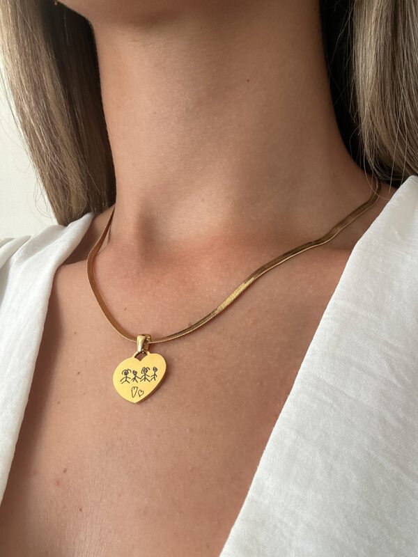 Collar Corazón grabado manuscrito - Imagen 2