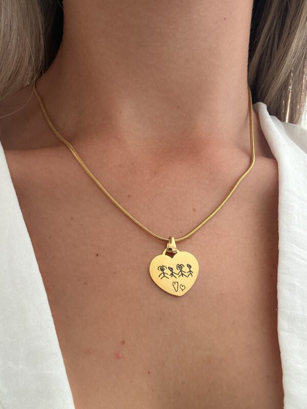 Collar Corazón grabado manuscrito - Imagen 5