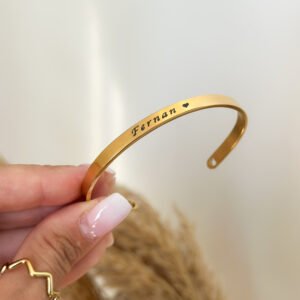 Pulsera Dorada - 5mm Grabado Laser