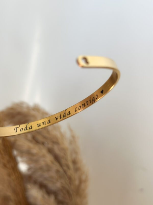 Pulsera Dorada - 5mm Grabado Laser - Imagen 3