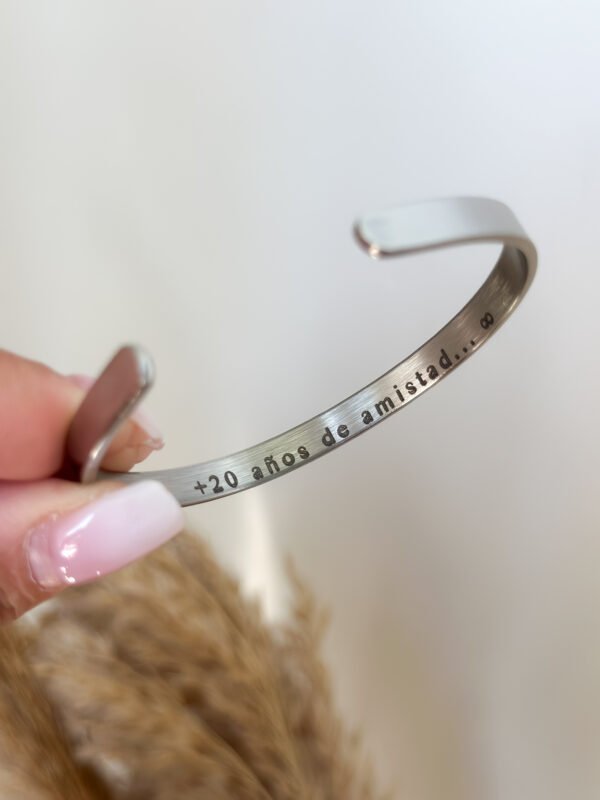 Pulsera Plateada - Grabado laser 6mm Ideal para chicos - Imagen 5