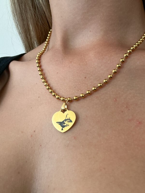 Collar Corazón Dorado con Retrato - Imagen 2