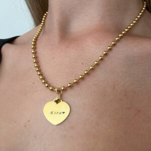 Collar Corazón con grabado laser
