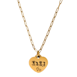 Collar Corazón grabado manuscrito