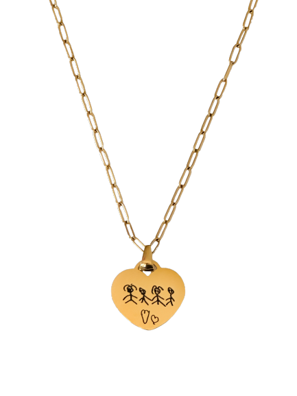 Collar Corazón grabado manuscrito
