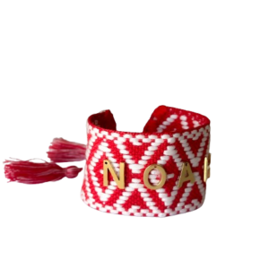 Brazalete HILO Grueso Rojo y Blanco para personalizar