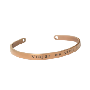 Pulsera Oro Rosa - 5mm Grabado Laser