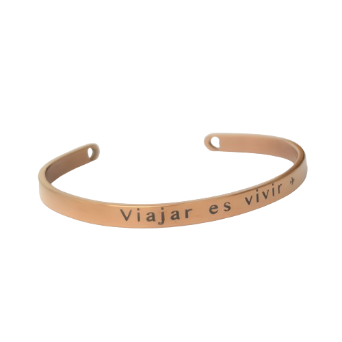 Pulsera Oro Rosa - 5mm Grabado Laser