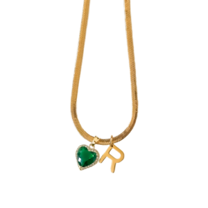 Collar Esmeralda con inicial