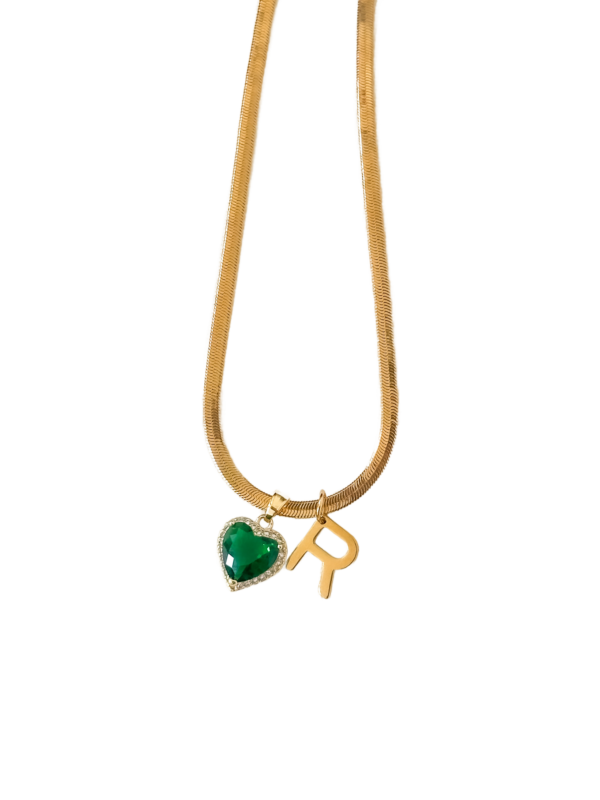 Collar Esmeralda con inicial
