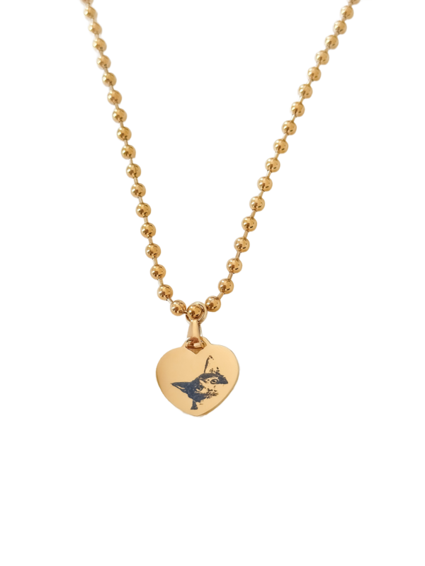 Collar Corazón Dorado con Retrato
