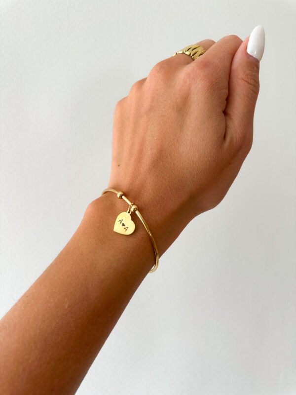 Pulsera con corazón grabado a láser - Imagen 3