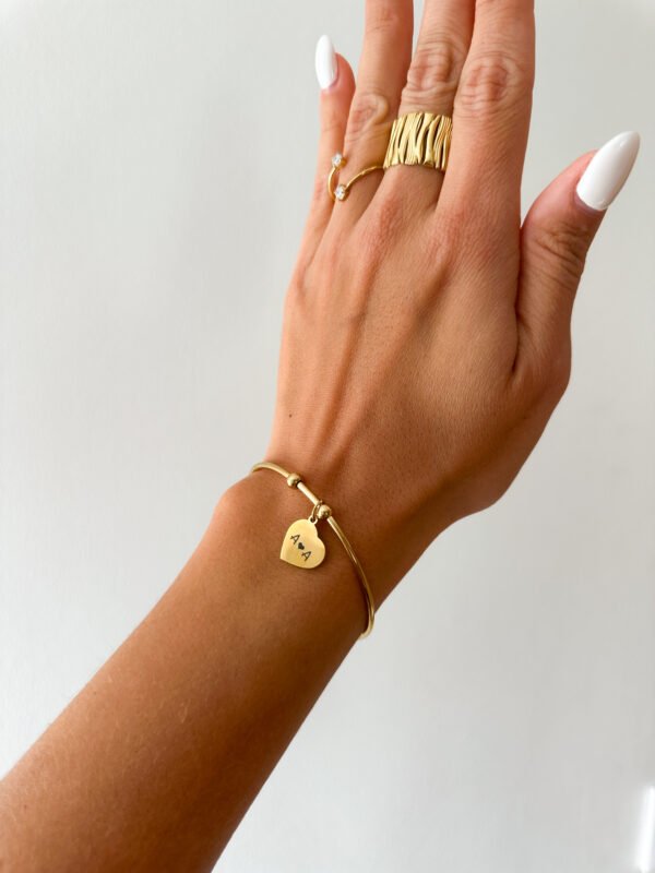 Pulsera con corazón grabado a láser - Imagen 2