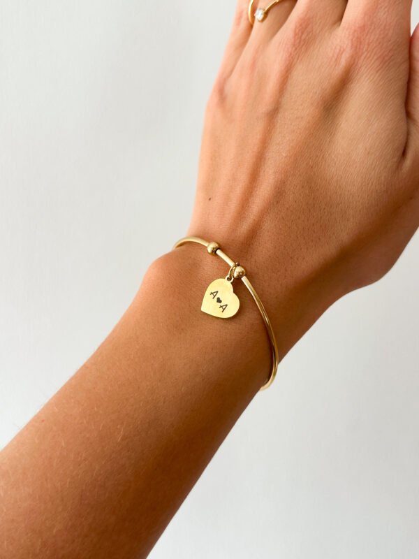 Pulsera con corazón grabado a láser - Imagen 4
