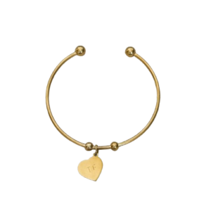 Pulsera con corazón grabado a mano