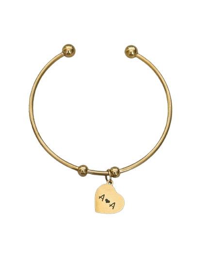 Pulsera con corazón grabado a láser