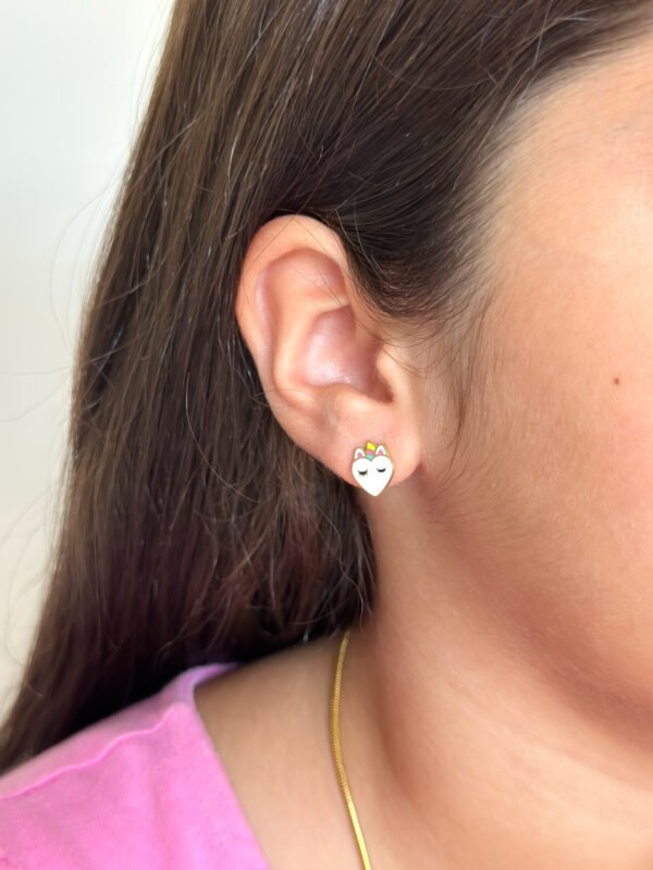 Pendientes Unicornio Corazón para niñas - Imagen 3