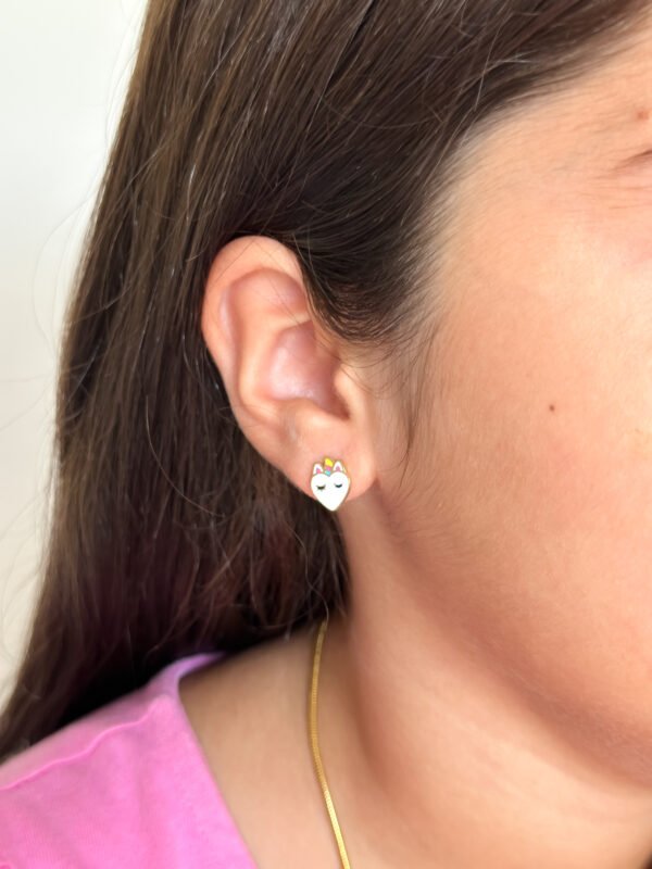 Pendientes Unicornio Corazón para niñas - Imagen 2