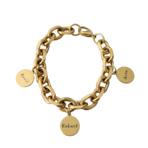Pulsera eslabones gruesos con medallas personalizadas