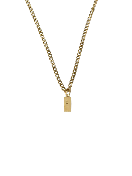 Collar Unisex con mini plaquitas grabadas a mano