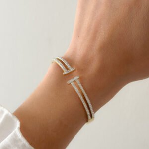 Pulsera blanca con brillos