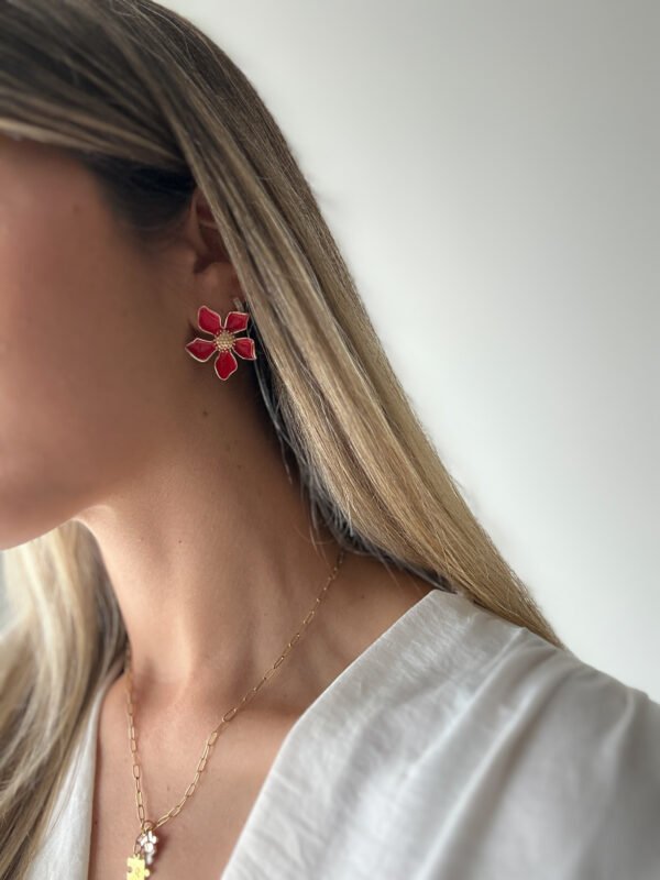 Pendientes Jazmín Rojos - Imagen 3