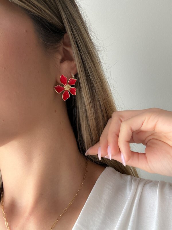 Pendientes Jazmín Rojos - Imagen 4