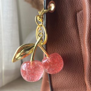 Llavero Colgante Cerezas Rosa
