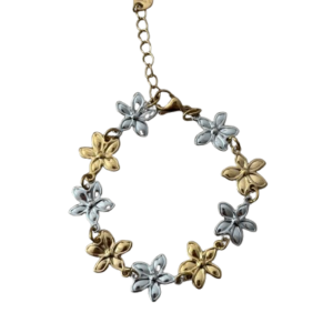 Pulsera flores bicolor